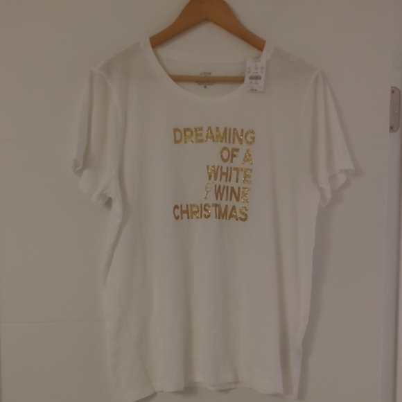 J. Crew White Short Sleeve Wine lover Collector Graphic Tee XL - Picture 1 of 4
